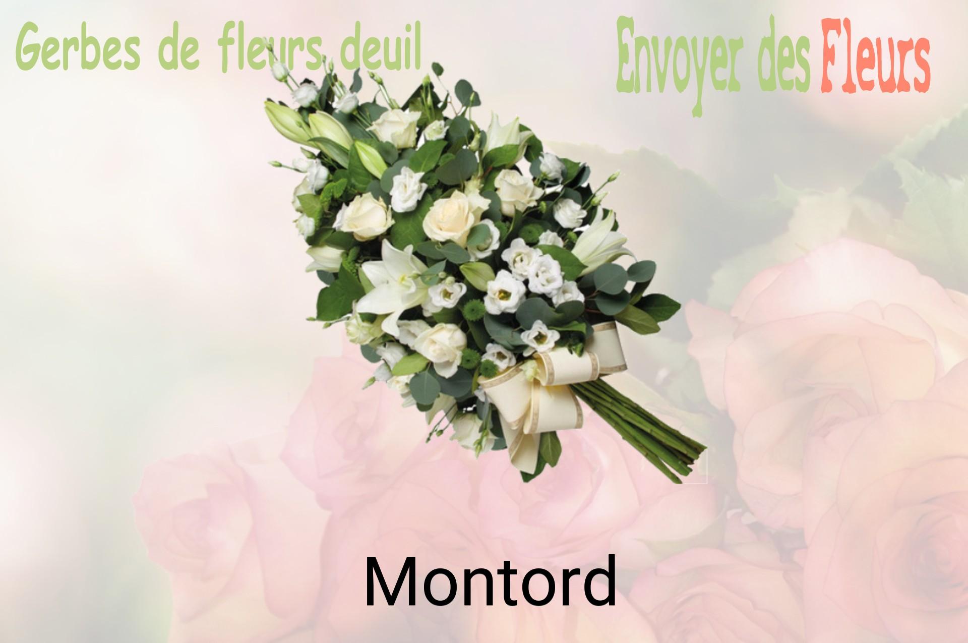 Gerbe de fleurs de deuil livrée à Montord